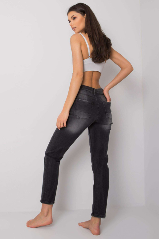 Tmavě šedé mom jeans kalhoty Ladonne