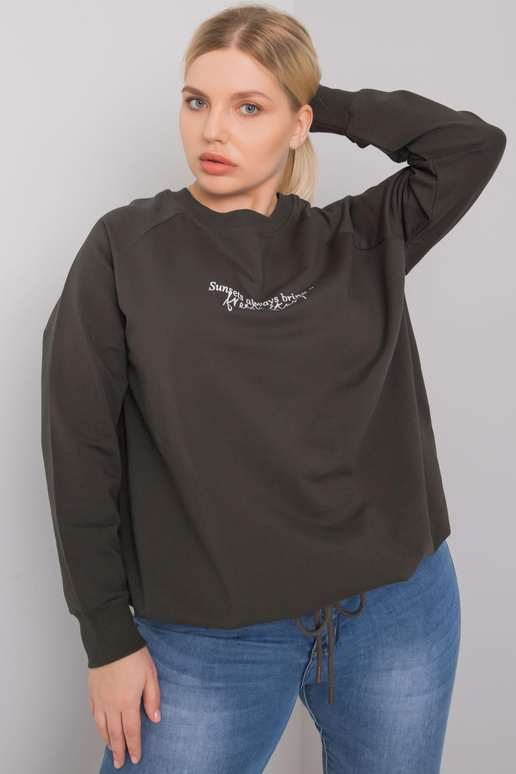 Tmavá khaki mikina plus size...