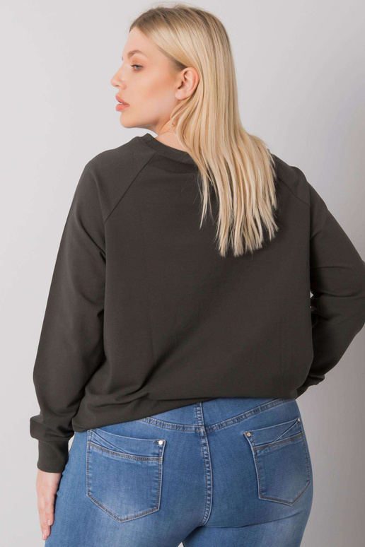 Tmavá khaki mikina plus size...