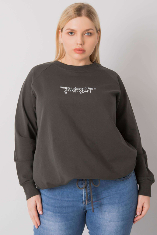 Tmavá khaki mikina plus size...
