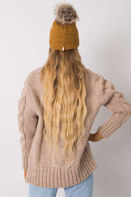 Zimní čepice RUE PARIS z hořčice