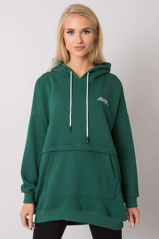 Tmavě zelená mikina s kapucí Edna