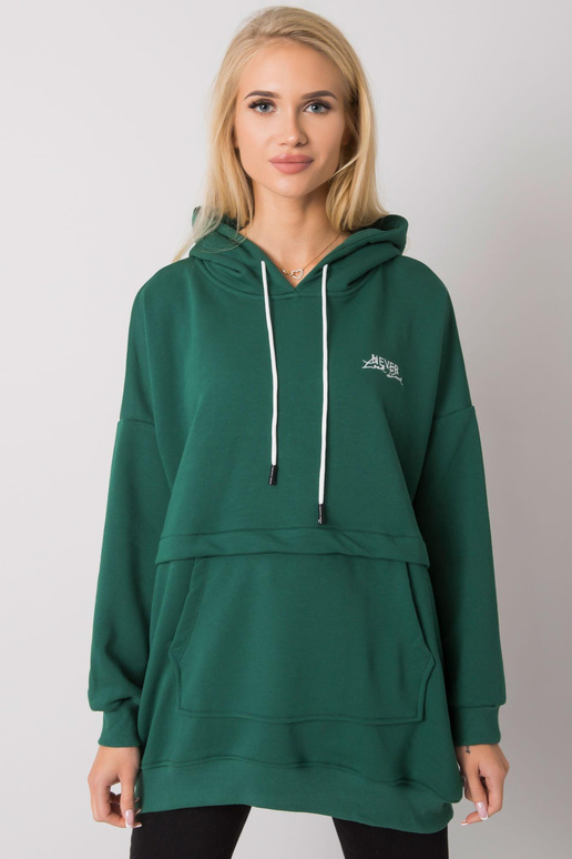 Tmavě zelená mikina s kapucí Edna