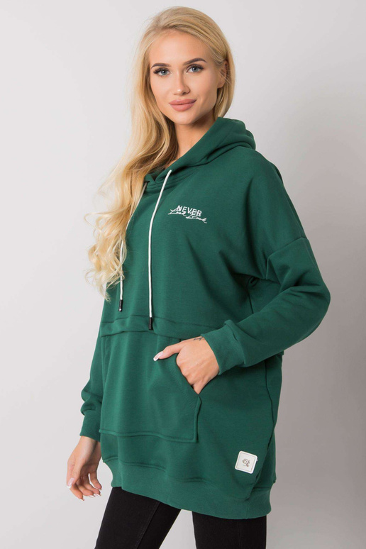 Tmavě zelená mikina s kapucí Edna