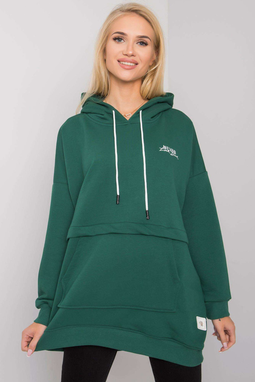 Tmavě zelená mikina s kapucí Edna