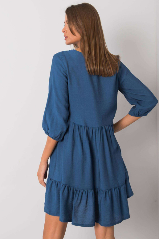 Modré volánové šaty Harlyn