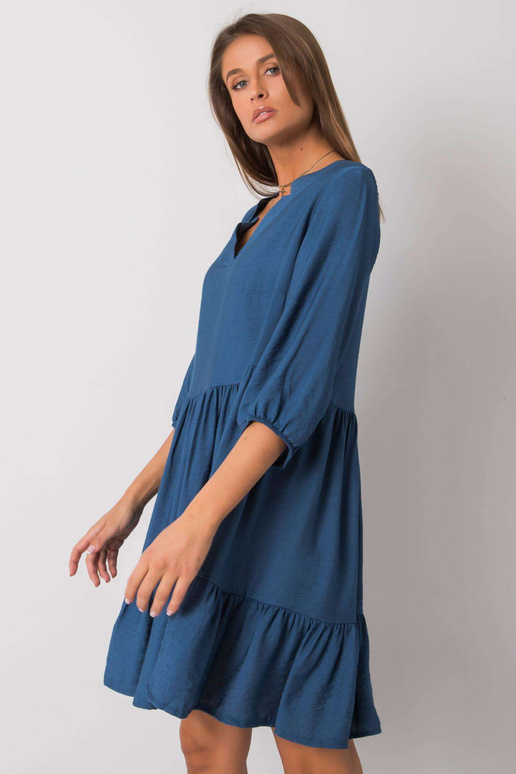 Modré volánové šaty Harlyn