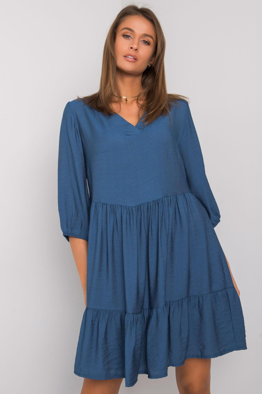 Modré volánové šaty Harlyn