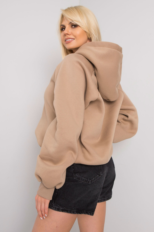 Tmavě béžová zateplená mikina s...