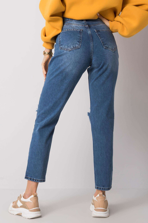 Modré mom fit džíny s dírkami Odette...