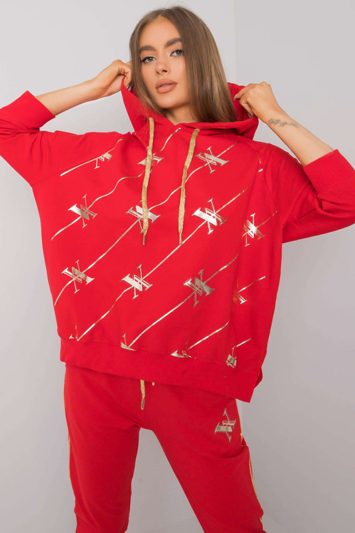 Červená dvoudílná souprava s potiskem...