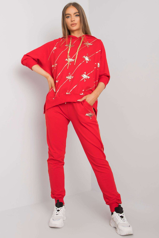 Červená dvoudílná souprava s potiskem...