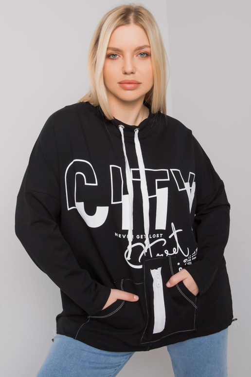 Černá mikina Hackney Hoodless Plus Size