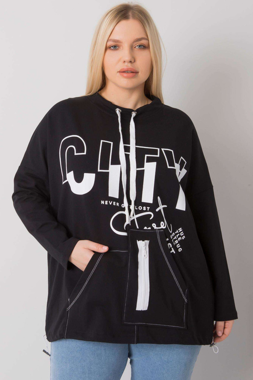 Černá mikina Hackney Hoodless Plus Size