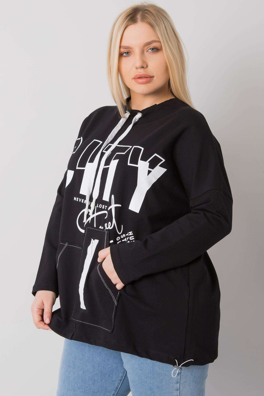 Černá mikina Hackney Hoodless Plus Size