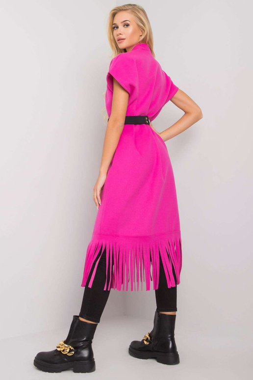 Růžový přehoz s třásněmi Forla