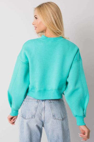 Tyrkysová mikina bez kapuce...