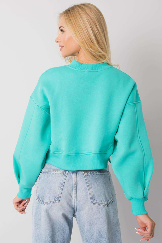 Tyrkysová mikina bez kapuce Thilde