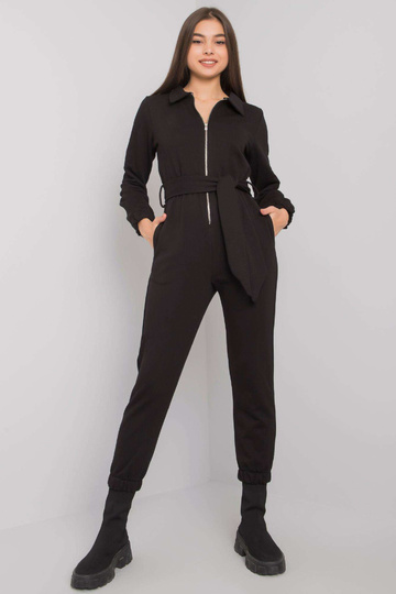 Černý bavlněný overal s... 2