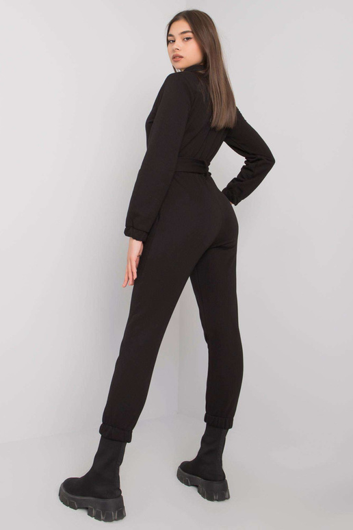 Černý bavlněný overal s páskem Marin Černý bavlněný overal s páskem Marin