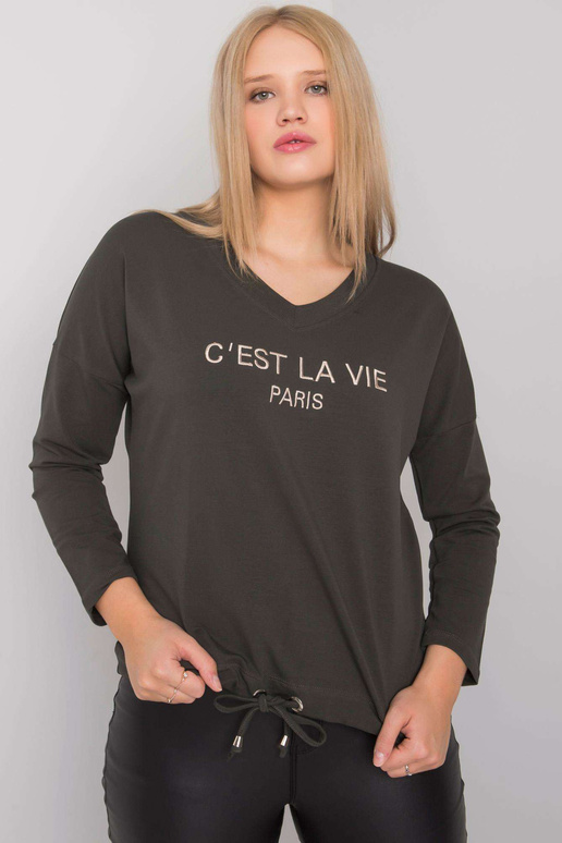 Tmavá khaki halenka plus size...