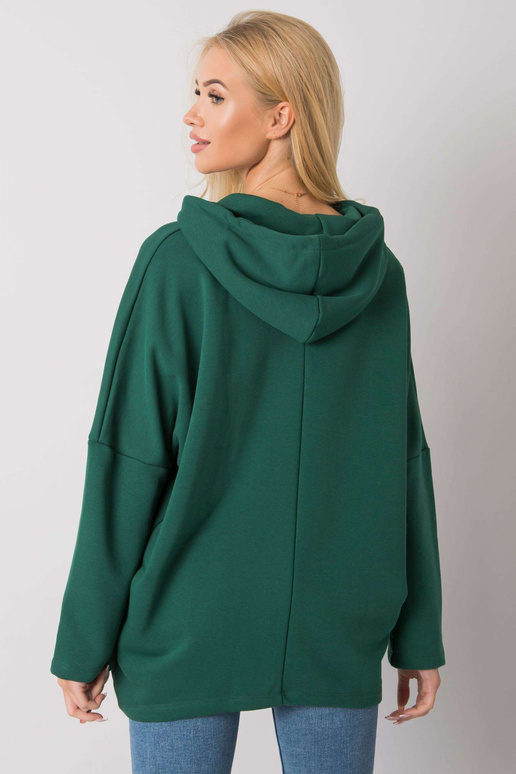 Tmavě zelená mikina s kapucí Laylla