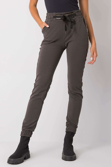 Tmavé khaki tepláky s... 2