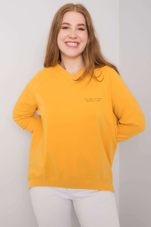 Bavlněná mikina Naenia Yellow Plus Size