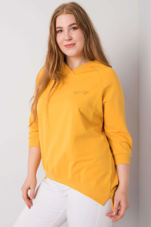 Bavlněná mikina Naenia Yellow Plus Size