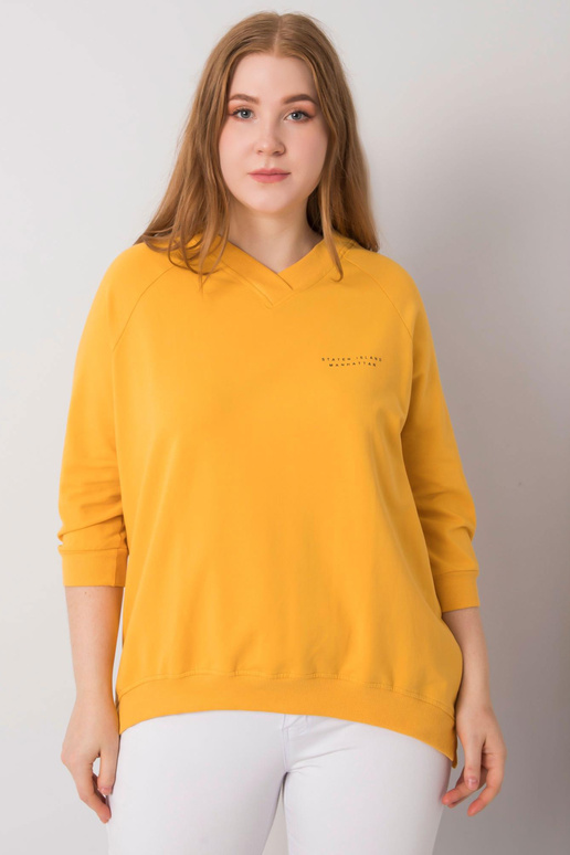 Bavlněná mikina Naenia Yellow Plus Size