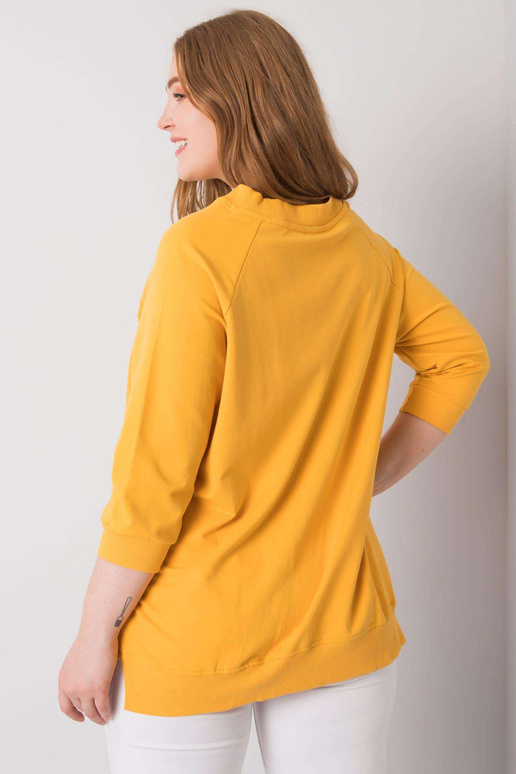 Bavlněná mikina Naenia Yellow Plus Size