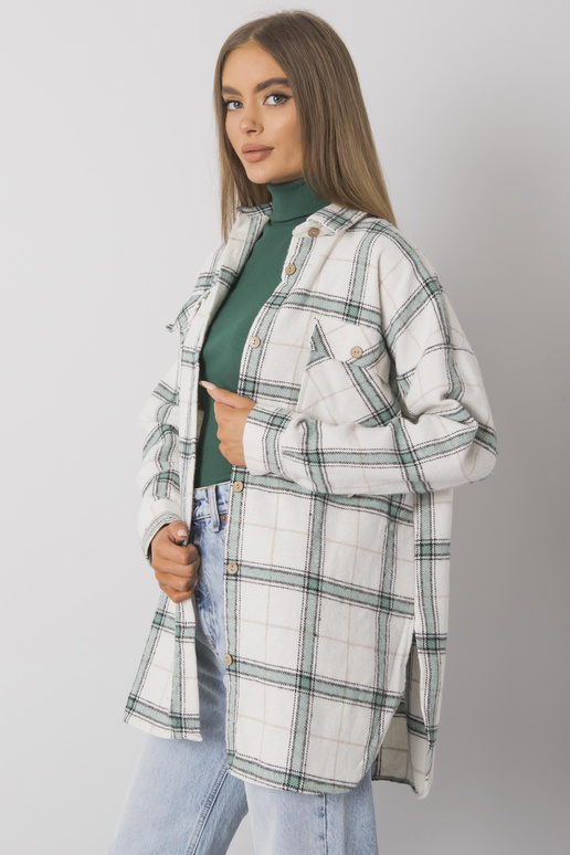 Béžová a zelená dámská kostkovaná...