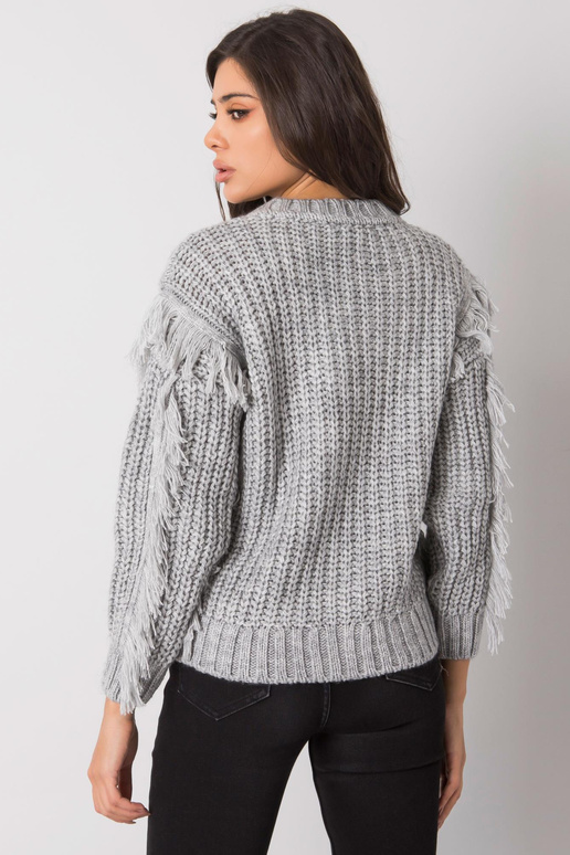 Šedý svetr s copánky Oregon RUE PARIS