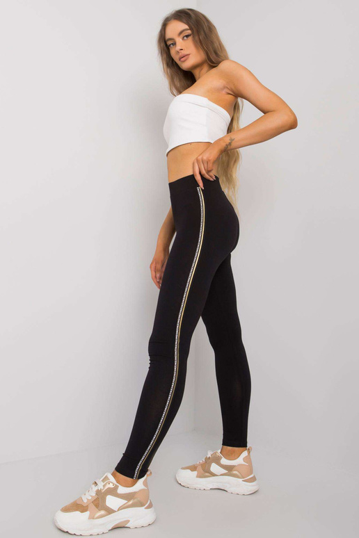 Černozlaté bavlněné legíny Naila RUE...