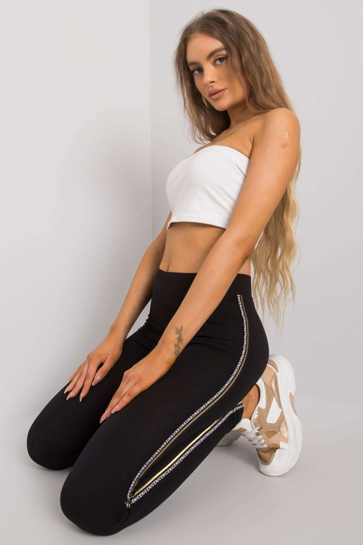 Černozlaté bavlněné legíny Naila RUE...