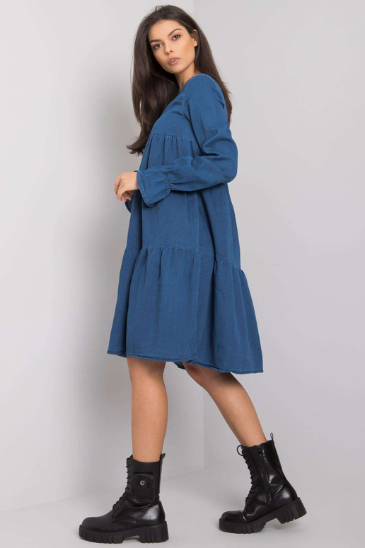 Tmavě modré volánové dámské šaty...