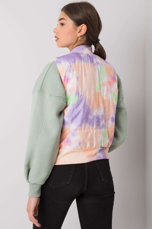 Oranžovo-fialová prošívaná vesta...