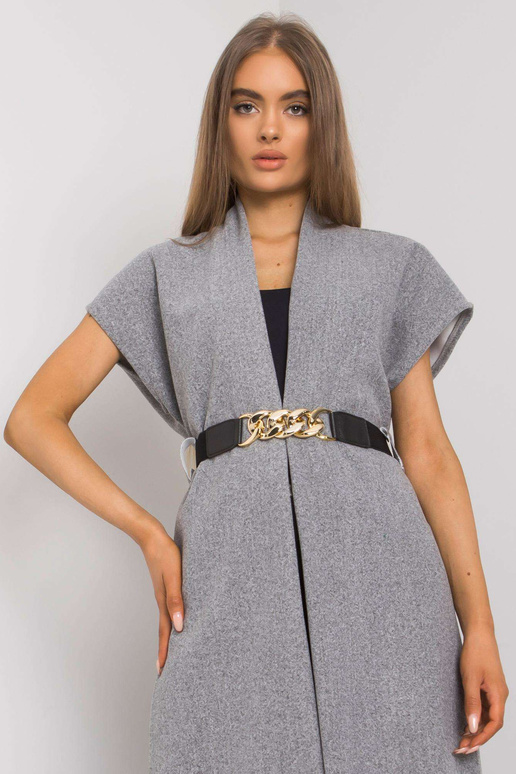 Šedý melanžový přehoz s třásněmi Forla