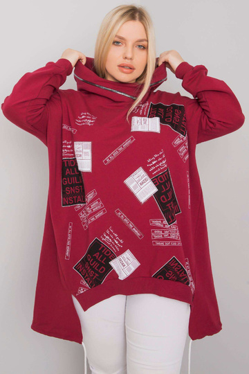 Vínová nadměrná mikina s...