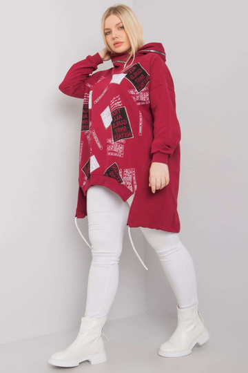 Vínová nadměrná mikina s... 2