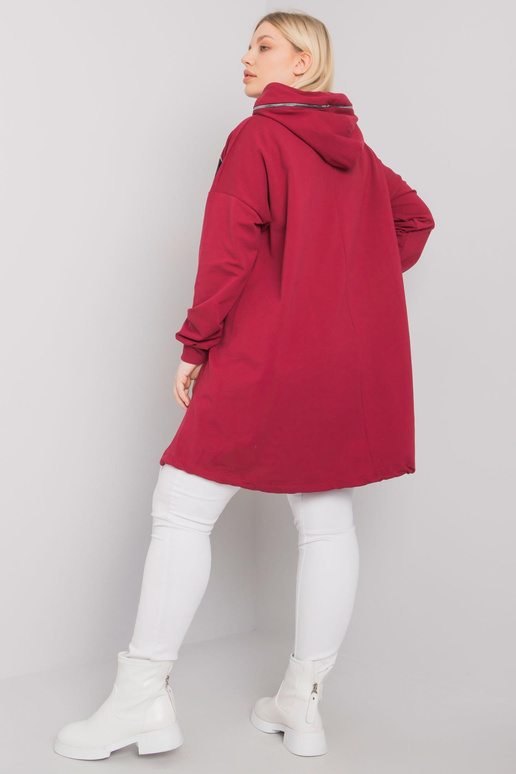 Vínová nadměrná mikina s kapucí Ives