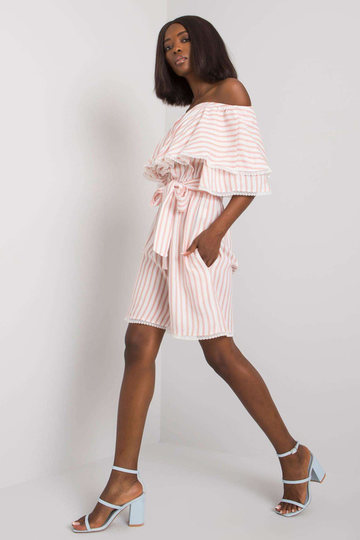 Bílo-růžový pruhovaný overal Dalianis