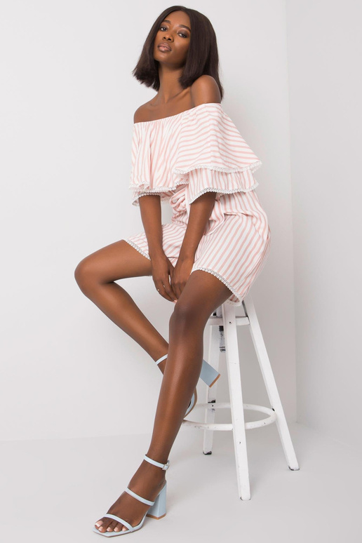 Bílo-růžový pruhovaný overal Dalianis