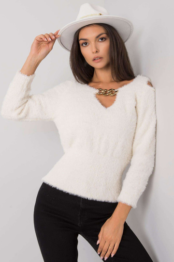 Ecru svetr s průstřihy...