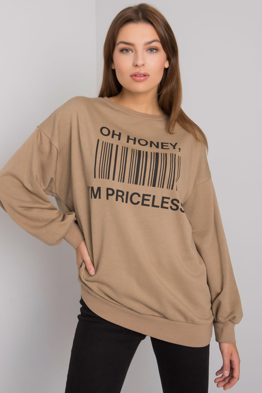 Tmavě béžová mikina s potiskem Basile