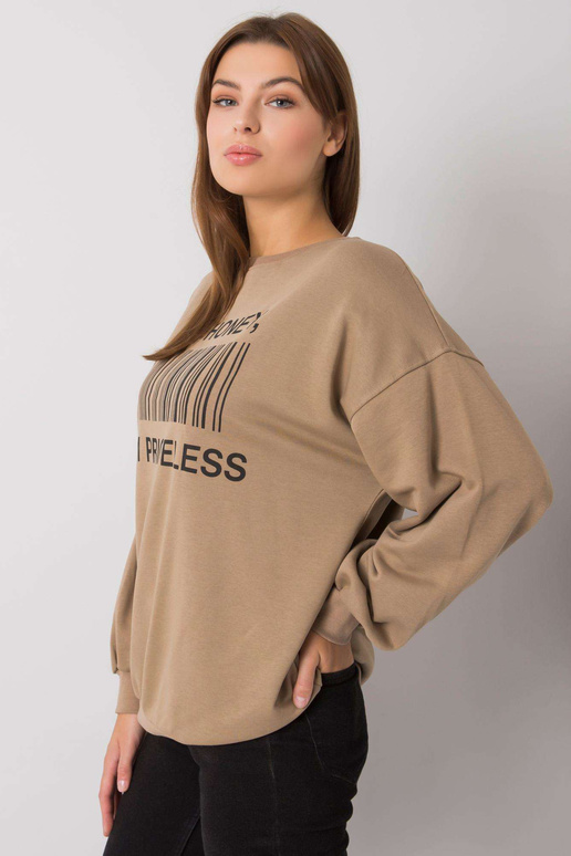 Tmavě béžová mikina s potiskem Basile