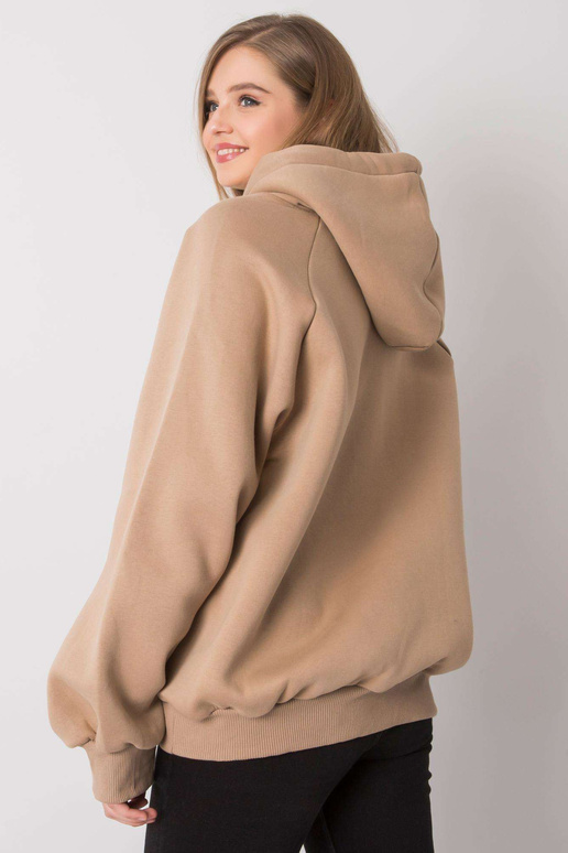 Tmavě béžová vycpaná oversize mikina...