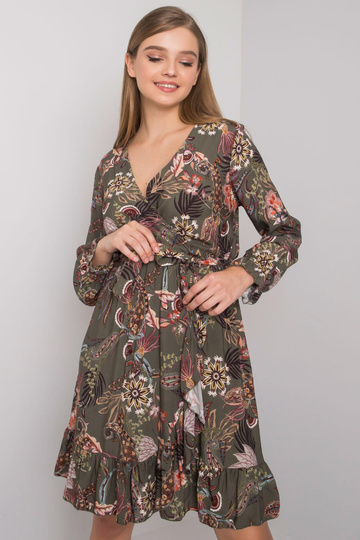 Khaki šaty s výstřihem do V... 2