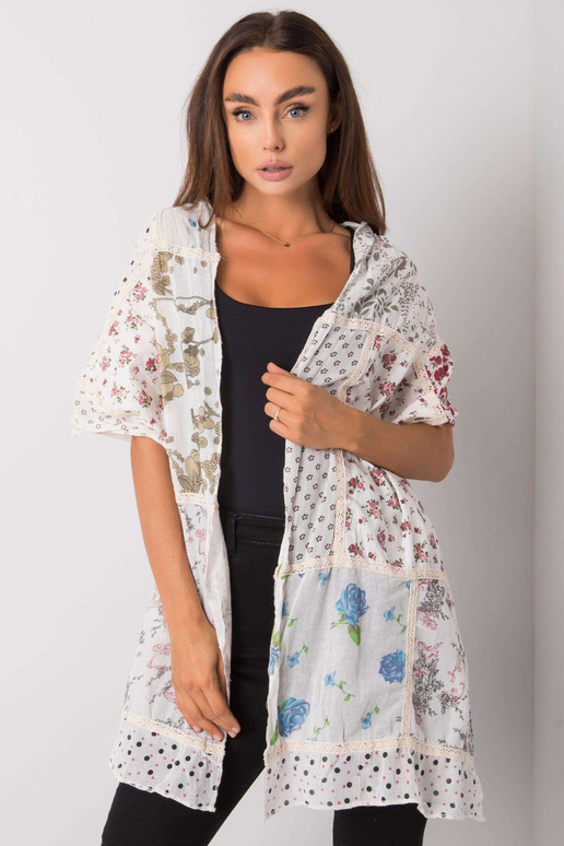 Bílý bavlněný šátek s potiskem