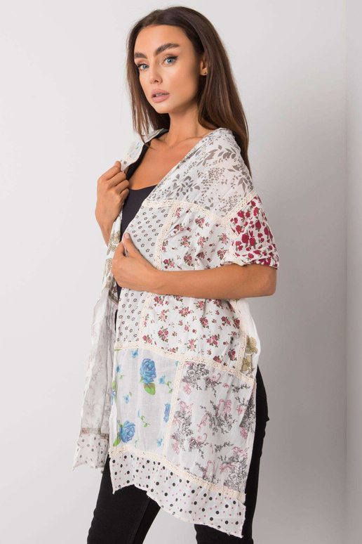 Bílý bavlněný šátek s potiskem